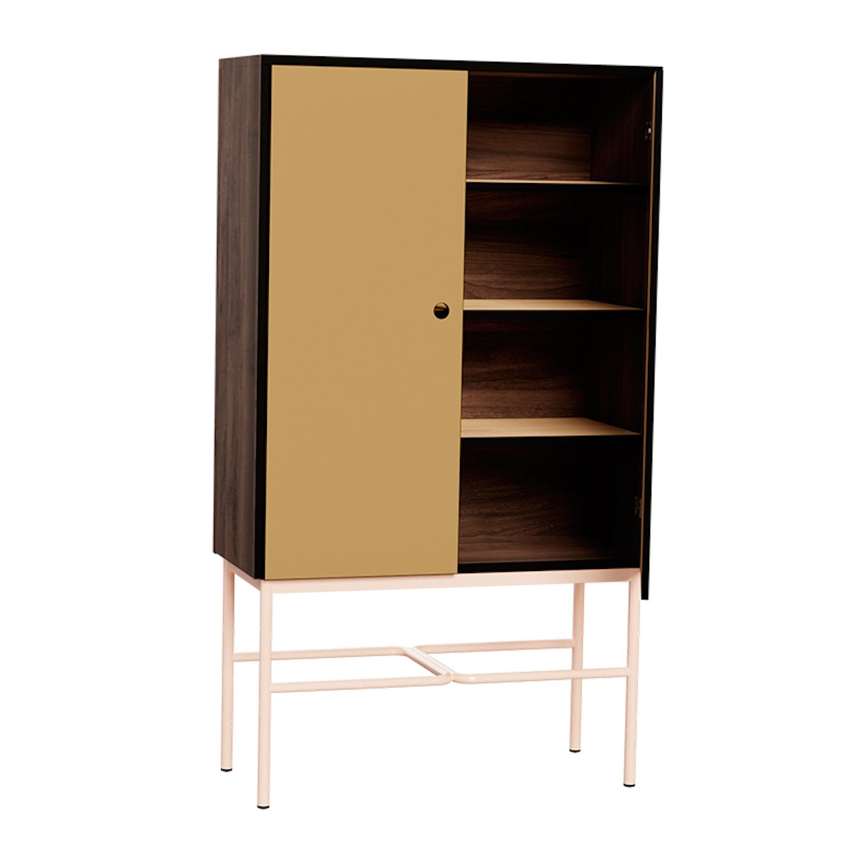 Armoire grand modèle style vintage ELIENOR jaune ocre, LES GAMBETTES