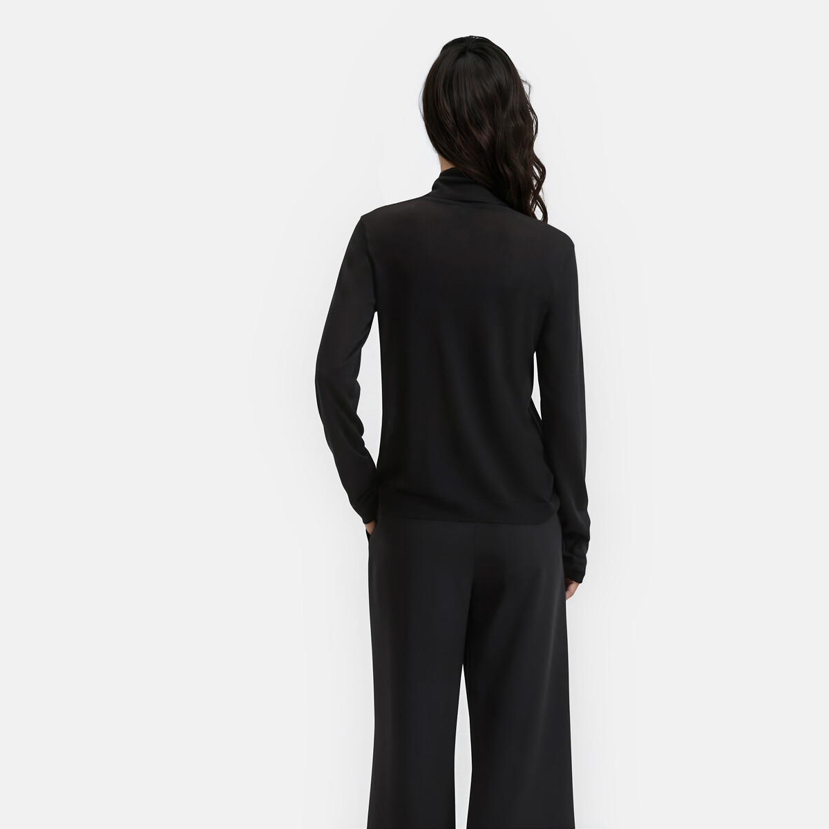 Fine Knit Turtleneck Jumper black, LA REDOUTE COLLECTIONS