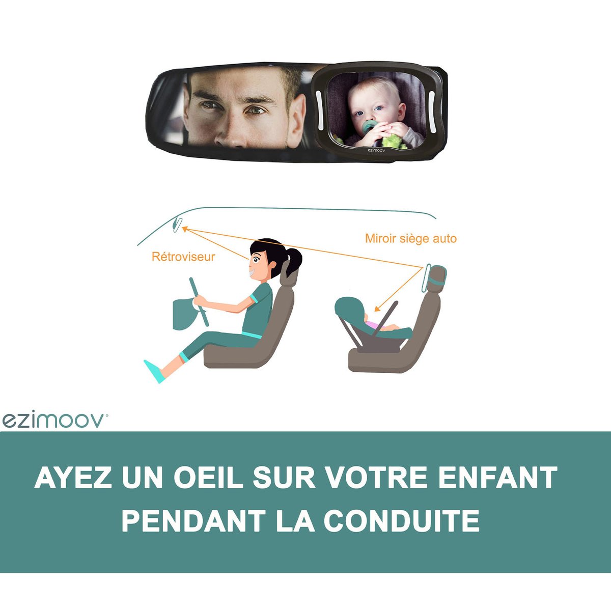 Miroir de surveillance rond noir, EZIMOOV