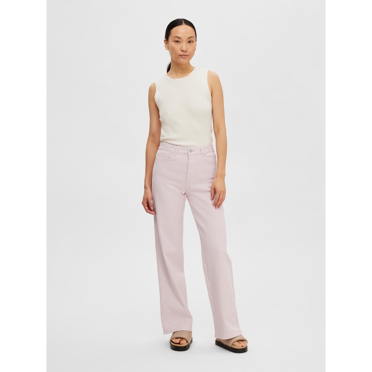 Top En Maille birch, SELECTED