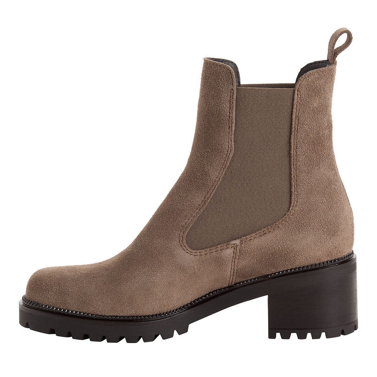Botas Chelsea, em pele camurça toupeira, TAMARIS