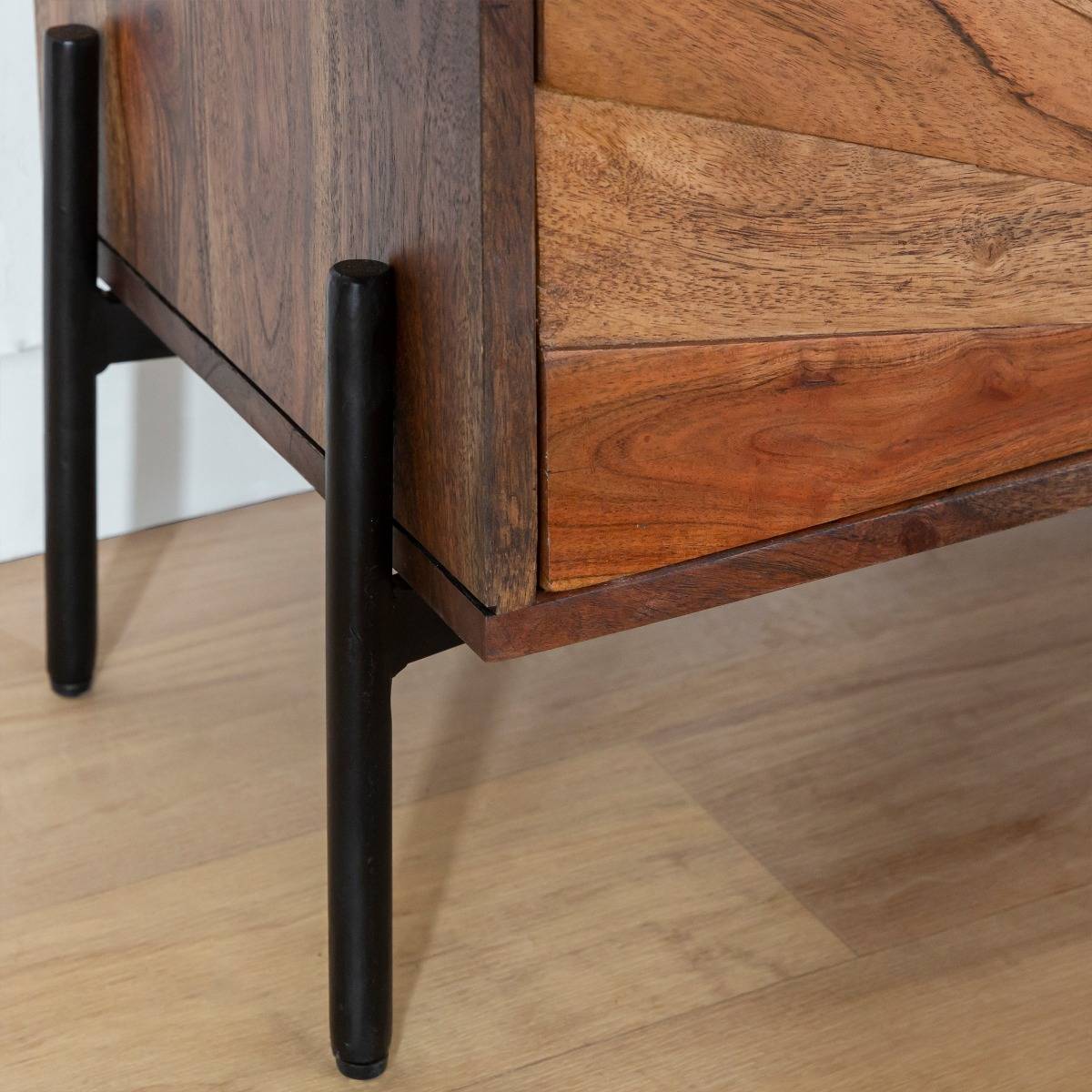 Meuble TV en bois d'acacia ELVIRA bois foncé, MADE IN MEUBLES