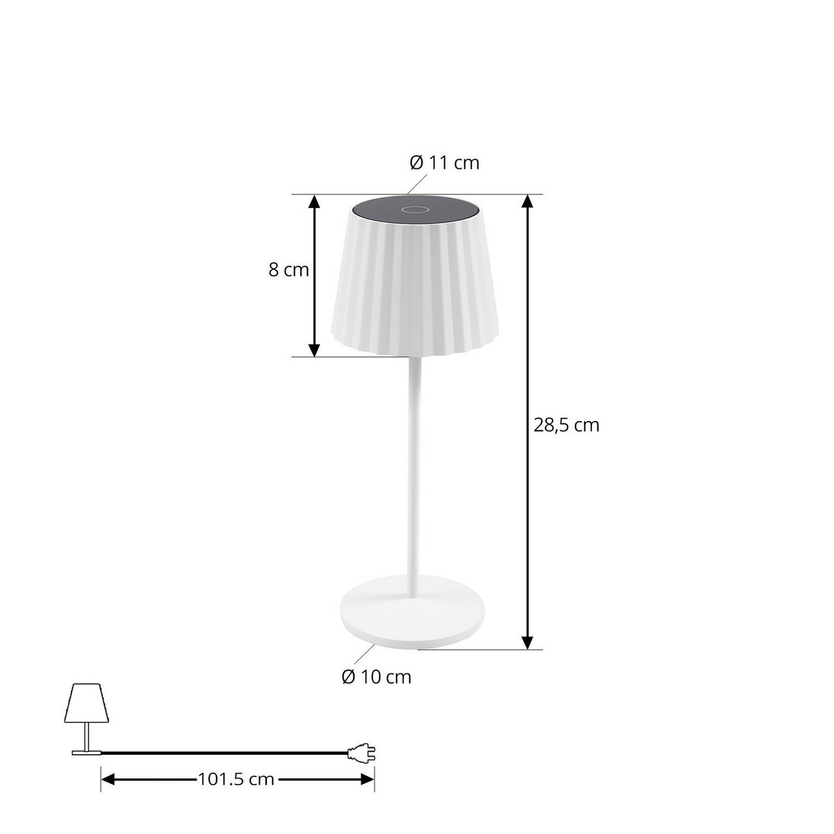 Luminaire de terrasse en aluminium moderneLED blanc mat, LINDBY