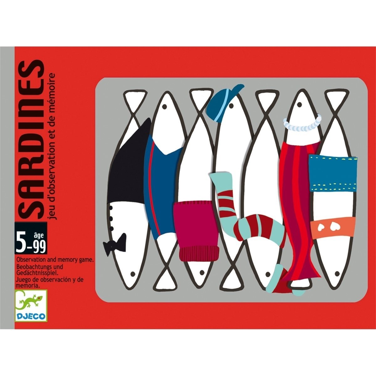 Sardines - Jeu de cartes de mémoire multicolore, DJECO