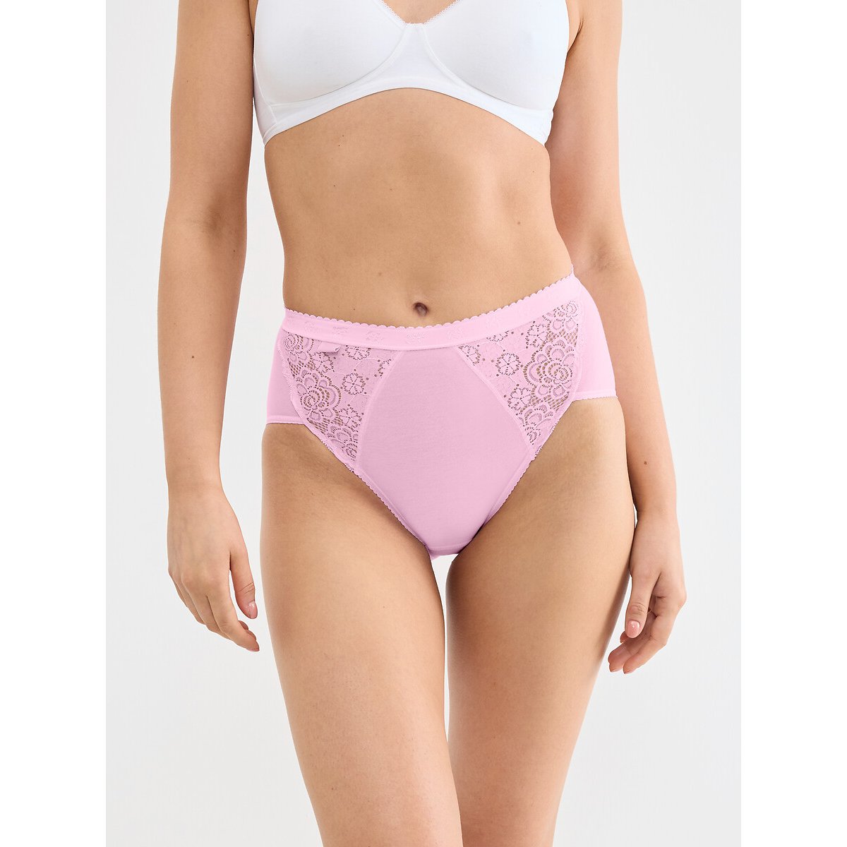 Lot de 3+1 gratuit - Culottes SLOGGI CHIC MIDI blanc + 3 roses, SLOGGI