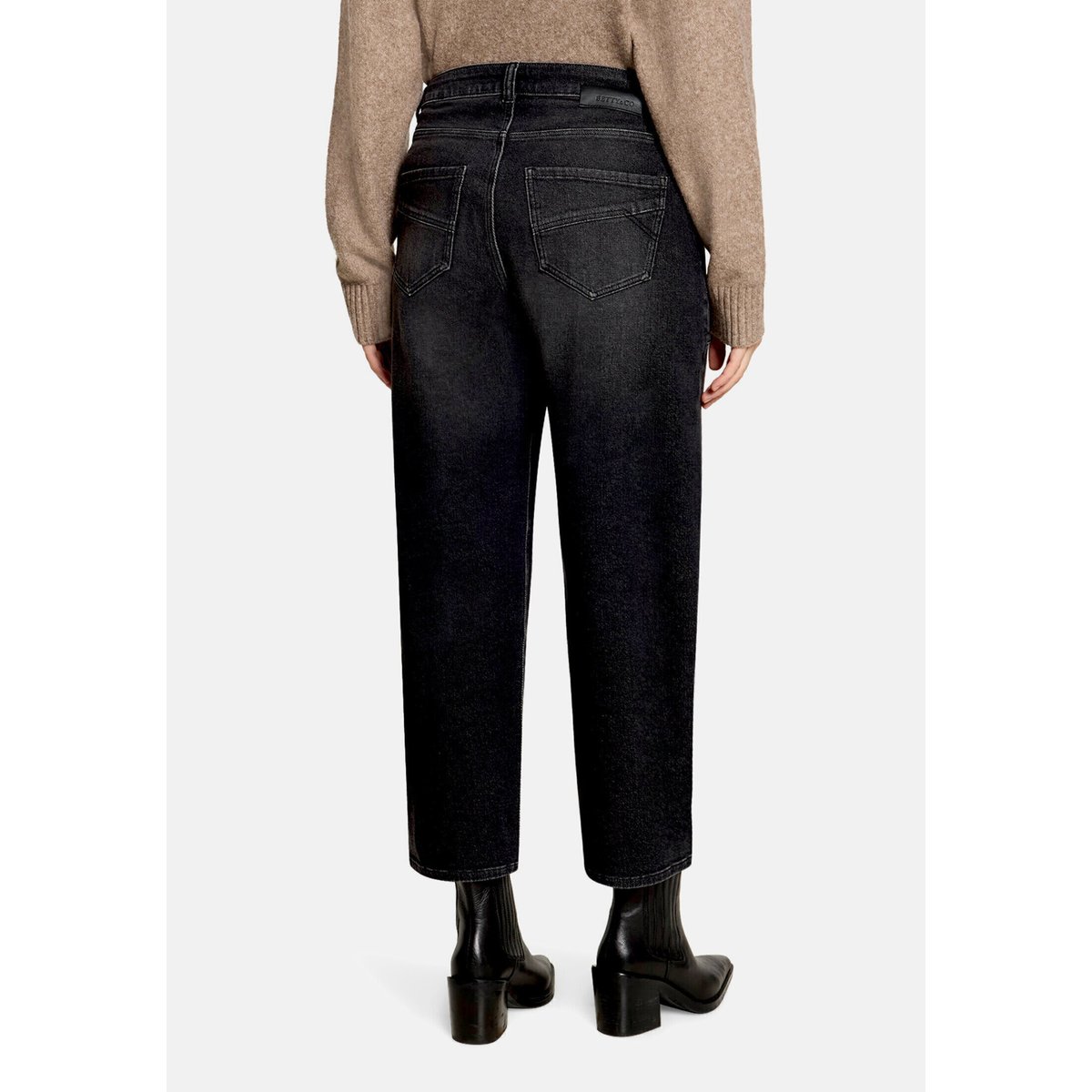 Jeans baggy à effet délavé black denim, BETTY & CO