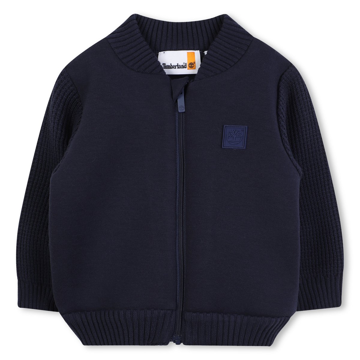 Cardigan avec fermeture éclair et manches contrastantes indigo blue, TIMBERLAND