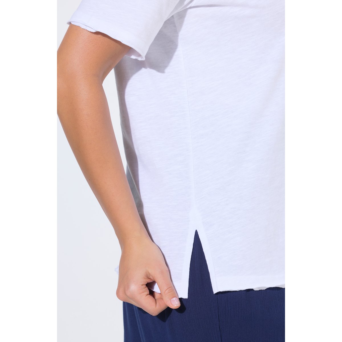 T-shirt texturé blanc neige, ULLA POPKEN