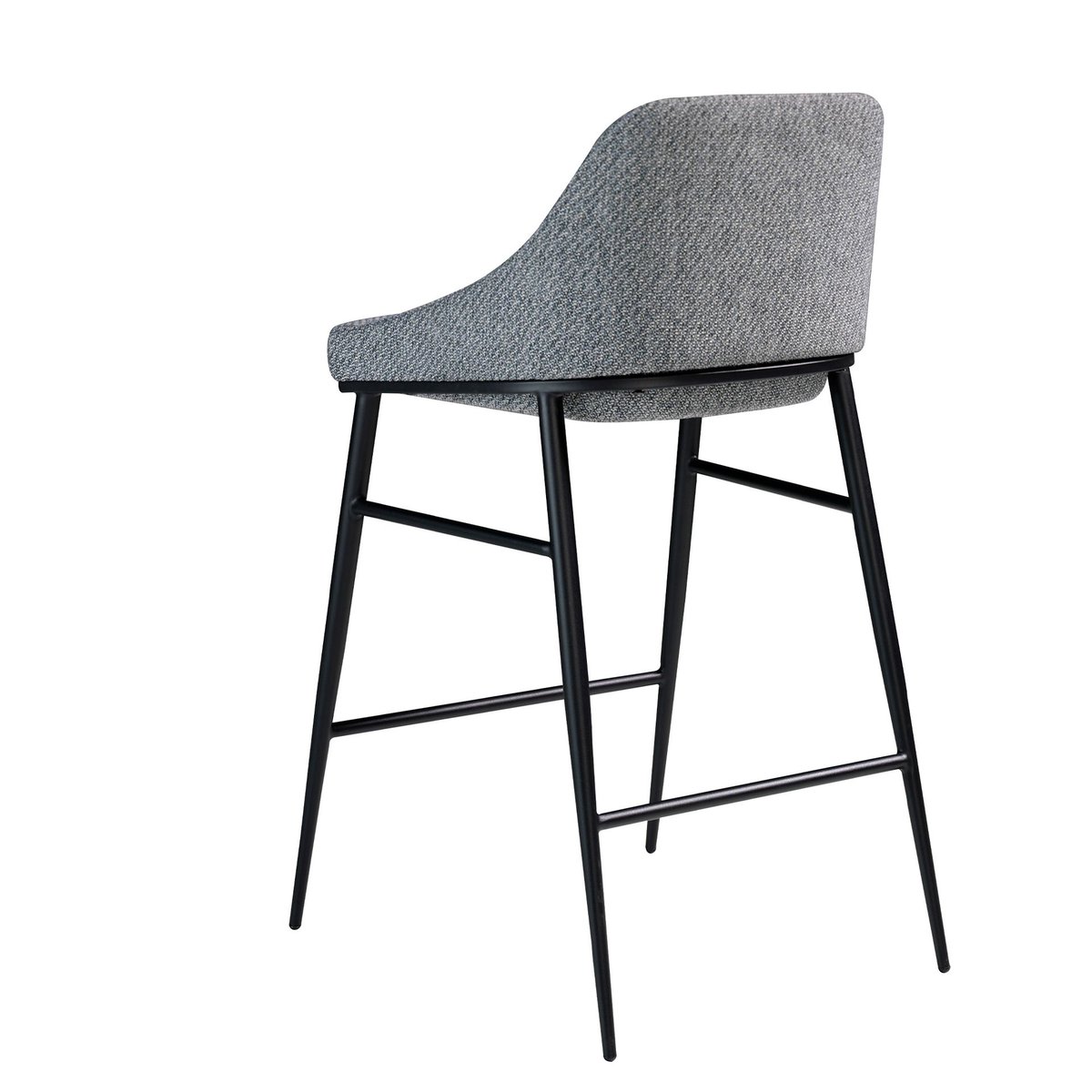 Tabouret en tissu noir | gris, ANGEL CERDA