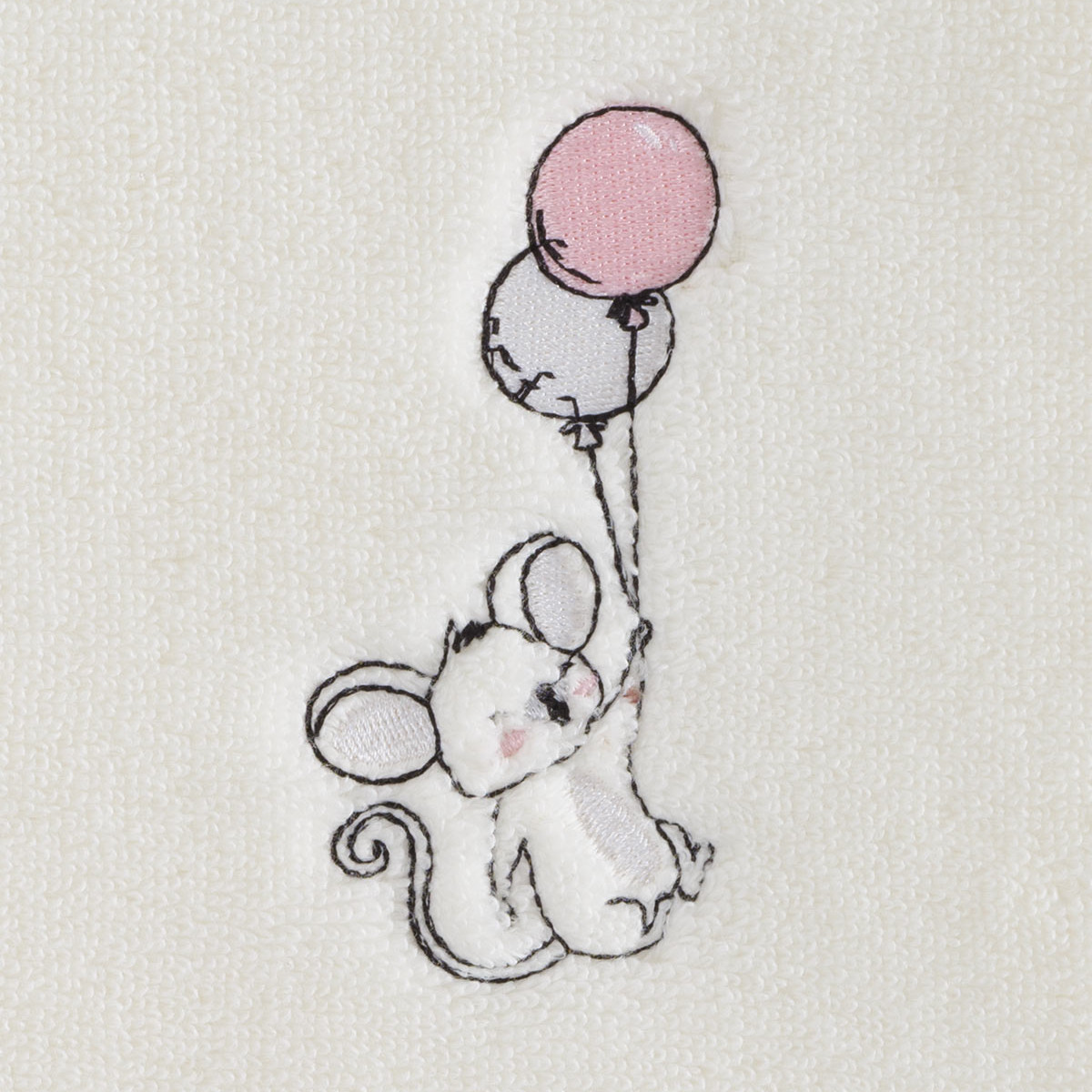 Lot de 2 bavoirs en coton peigné Zéro Twist BABY SOFT SOURIS SKY ecru, SENSEI MAISON