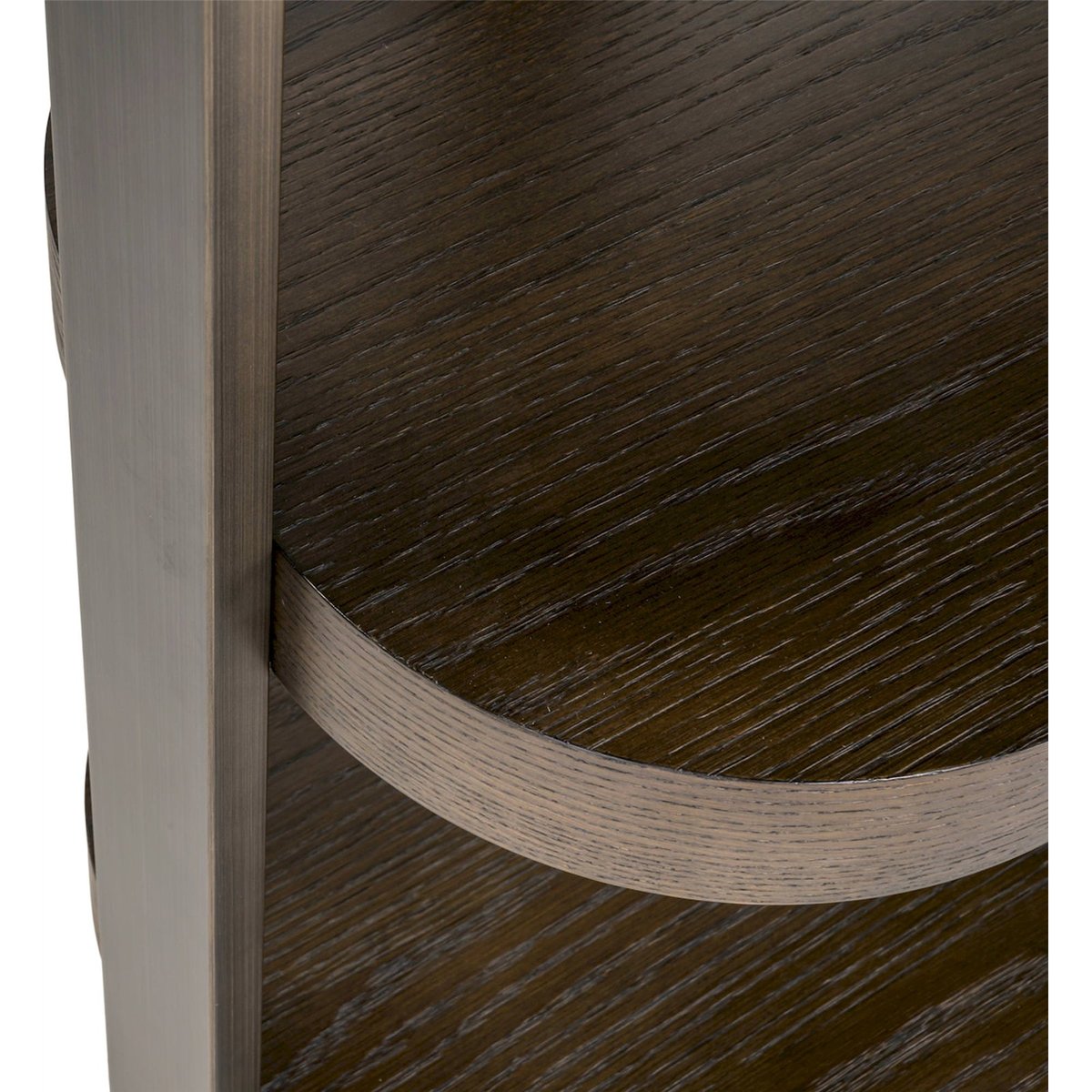 Console arrondie en bois collection ELLINGTON brun foncé finition bronze, RECOLLECTION