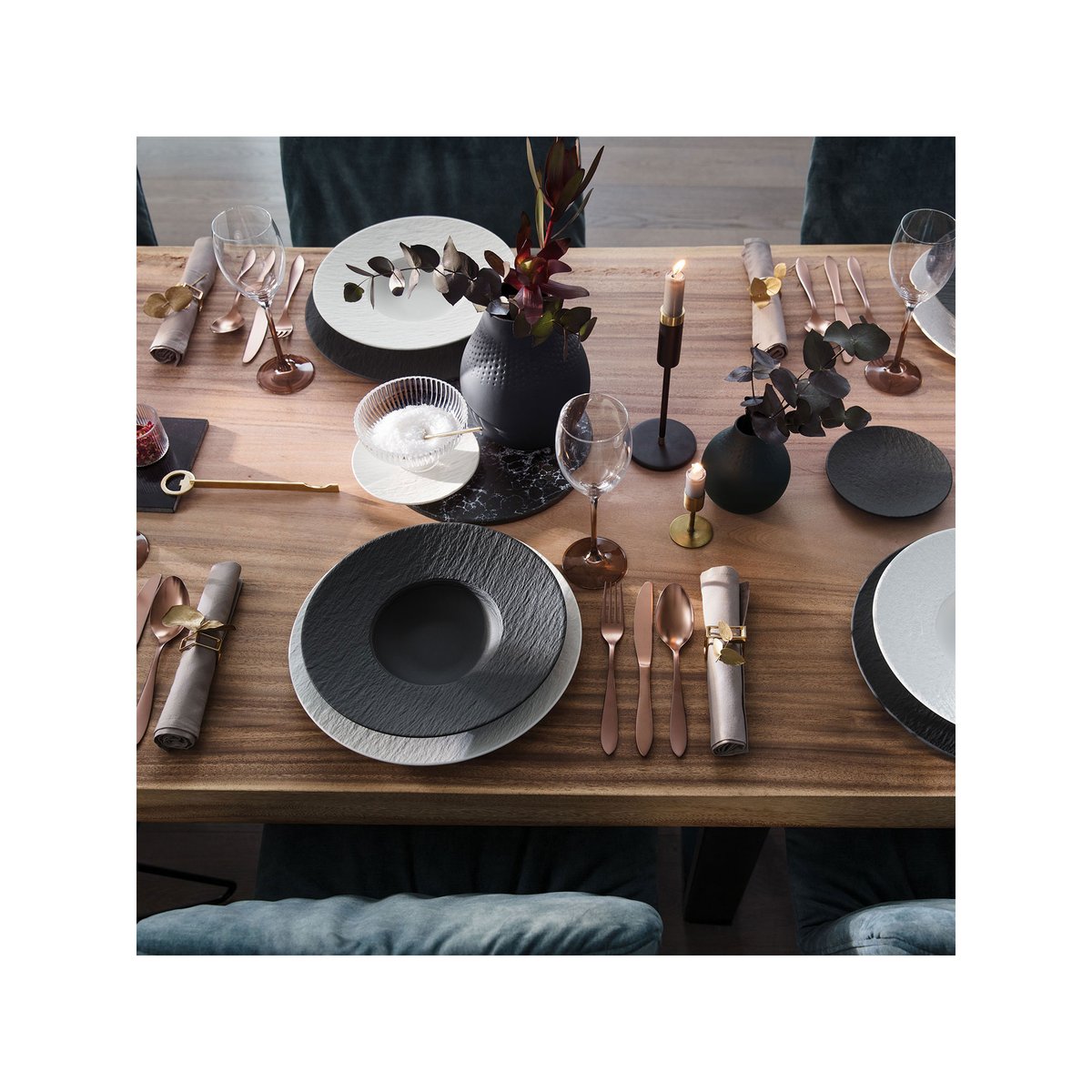 Ensemble Italien Blanc Et Noir MANUFACTURE noir, VILLEROY & BOCH