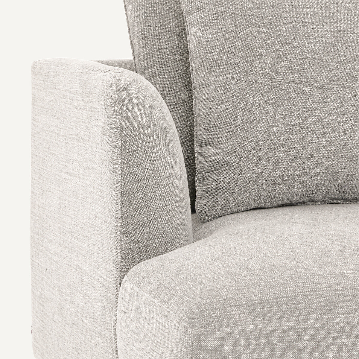 Linkes Sofa-Halbmodul, modular, aus Baumwolle und Leinen, TIBERIO beige, AM.PM