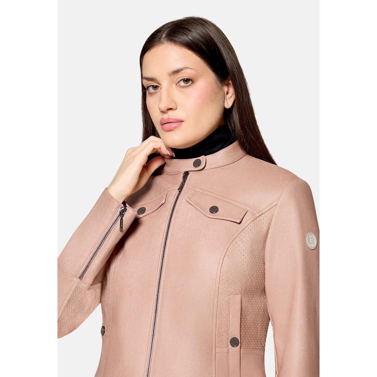 Veste casual à col droit misty rose, AMBER & JUNE