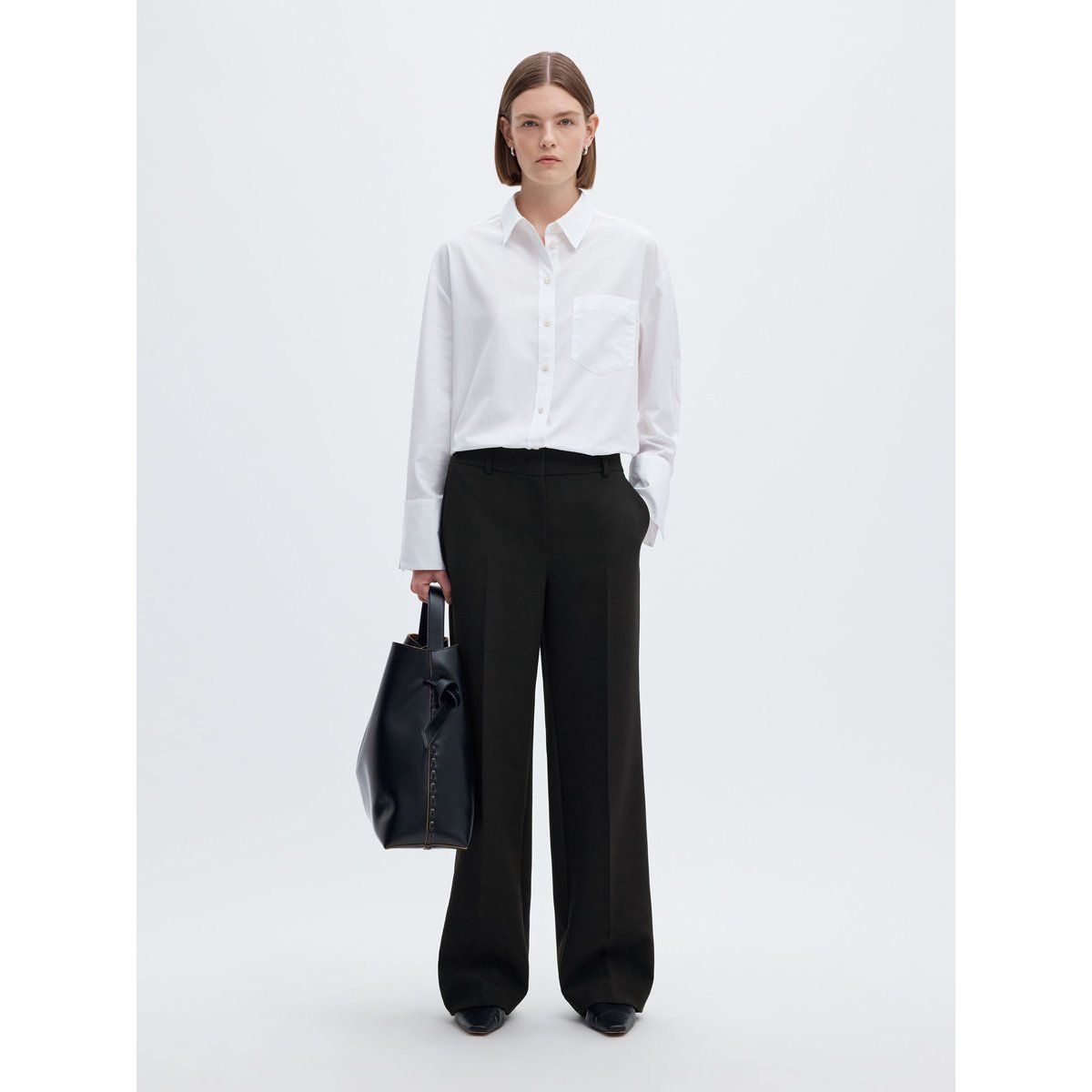 Pantalon À Jambe Ample noir - black, SELECTED