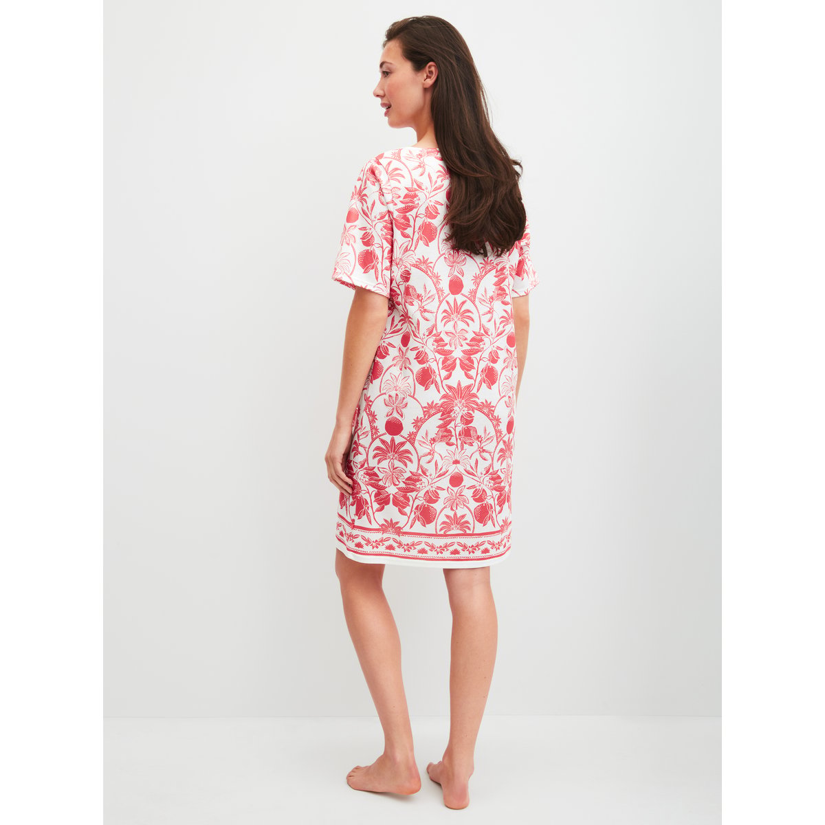 Chemise de nuit à manches courtes, longueur 95 cm manches courtes Coton FAVOURITES BEACH rose of sharon, CALIDA