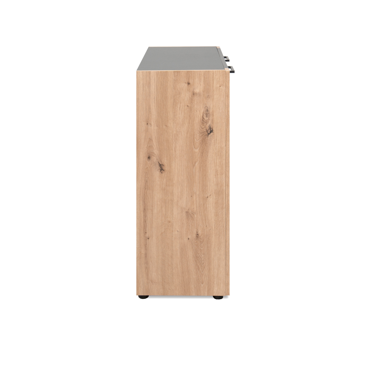 Commode 2 portes pieds noirs LUMA gris anthracite, CALICOSY