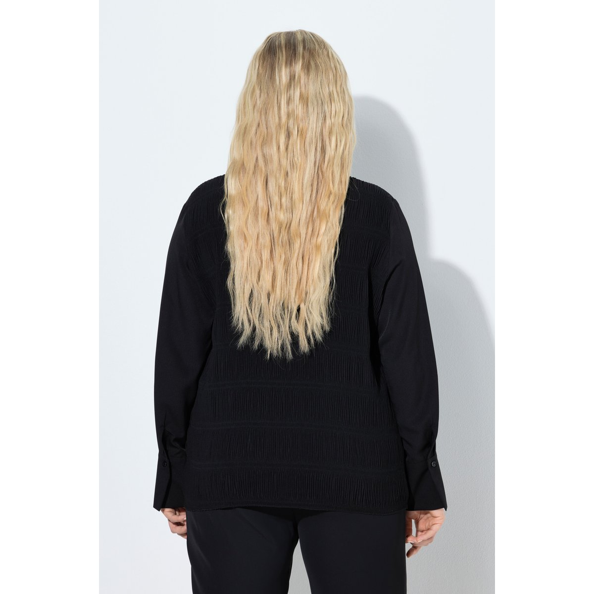 Chemisier texturé crinkle noir, ULLA POPKEN