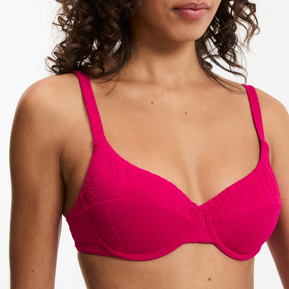 Haut de maillot de bain emboîtant rose, LA REDOUTE COLLECTIONS