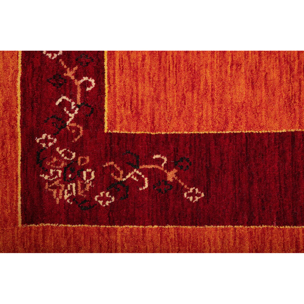 Tapis en laine vierge tissé à la main - Lori Super Gold vert, THEKO