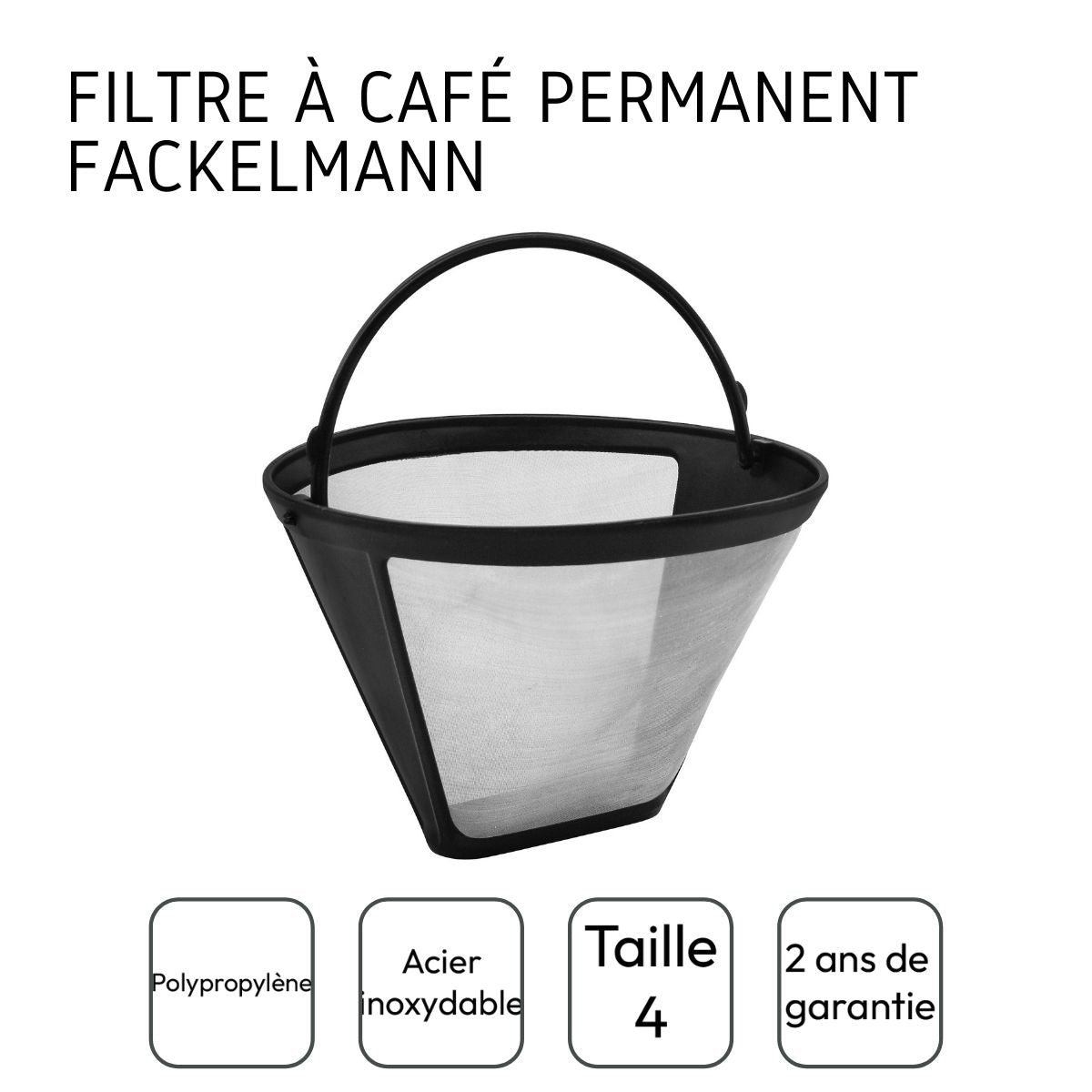 Filtre à café réutilisable GR4 noir, FACKELMANN
