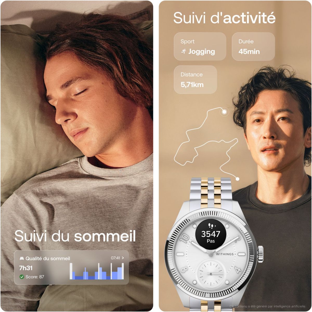 Montre santé Scanwatch Nova Brilliant 39mm Gold couleur unique, WITHINGS