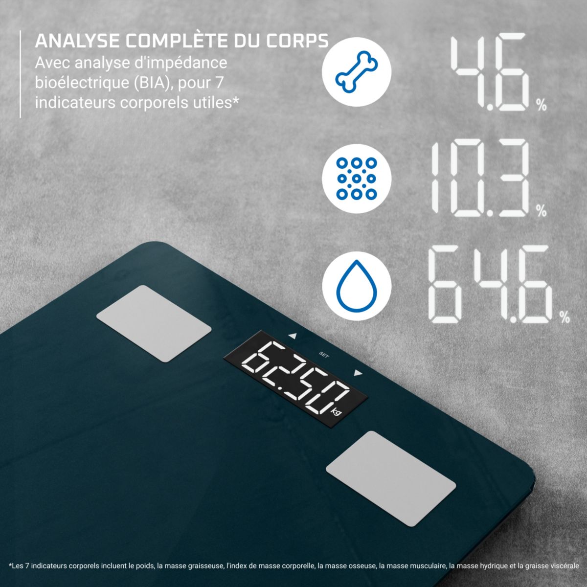 Pèse personne impédancemètre BODY UP 2.0 couleur unique, ROWENTA