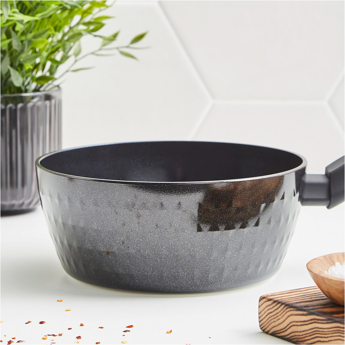 3-Piece Diamo 18/20/22cm Saucepan Set with Black Diamond coating black, TOWER