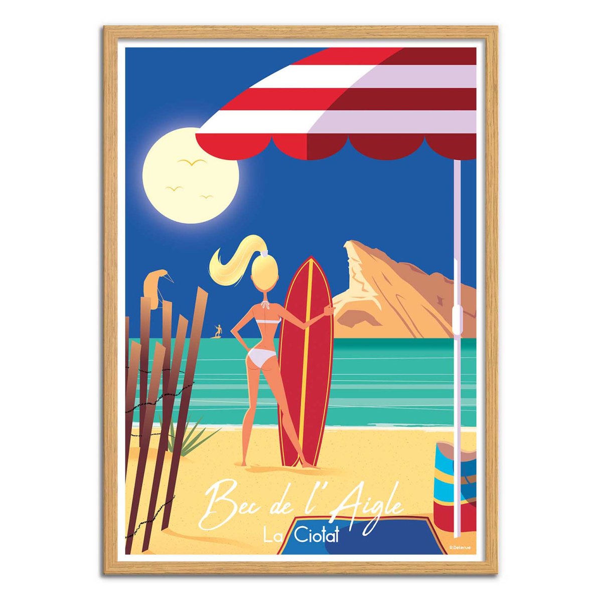 Affiche d'art - La Ciotat Bec de l'aigle - Raphael Delerue bleu, WALL EDITIONS