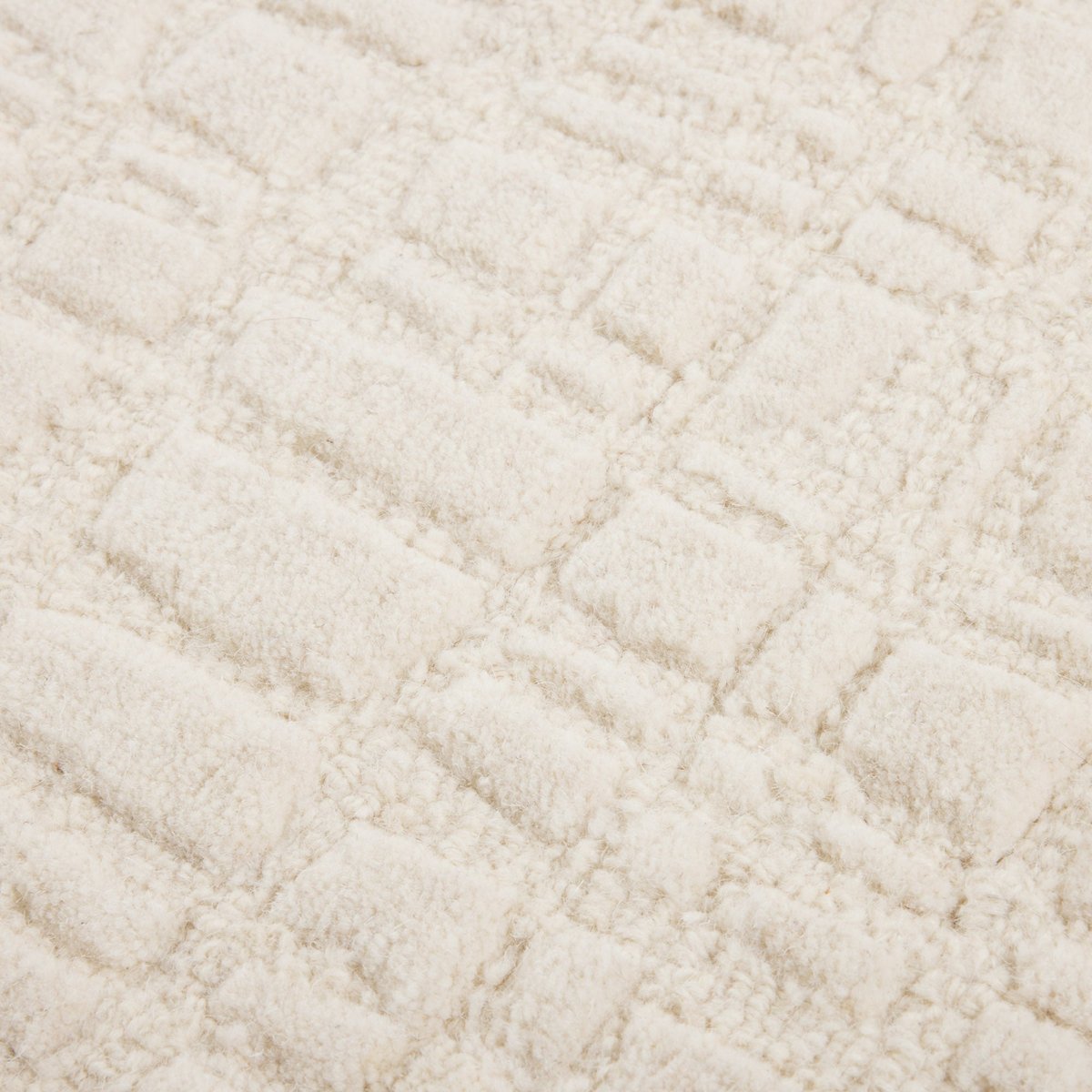Tapis De Sol en Motif en relief 100% laine HARTURO ivoire, MADURA