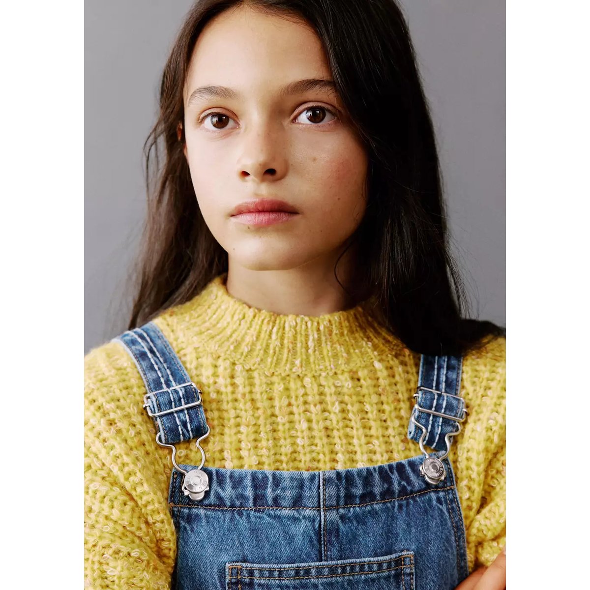 Salopette jean papillons brodés bleu foncé, MANGO KIDS