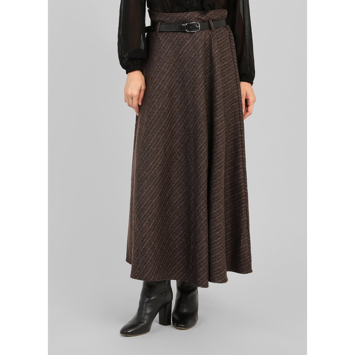 Jupe Midi JOSELINA marron, AN'GE