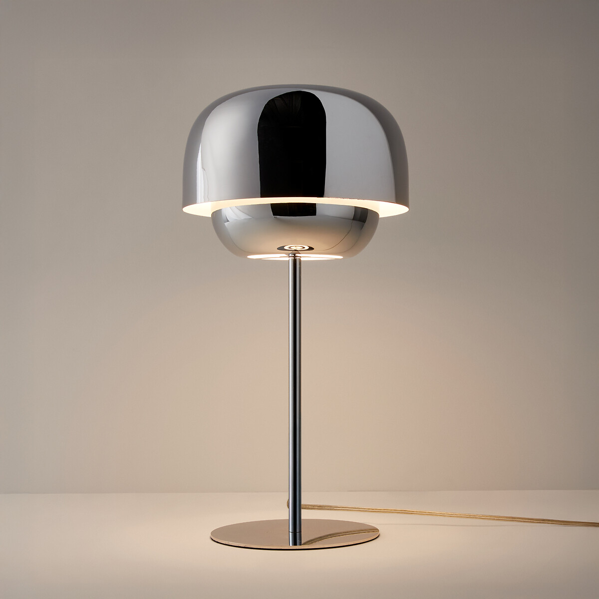 Lampe à poser en métal fer chrome, Kinoko chrome, LA REDOUTE INTERIEURS