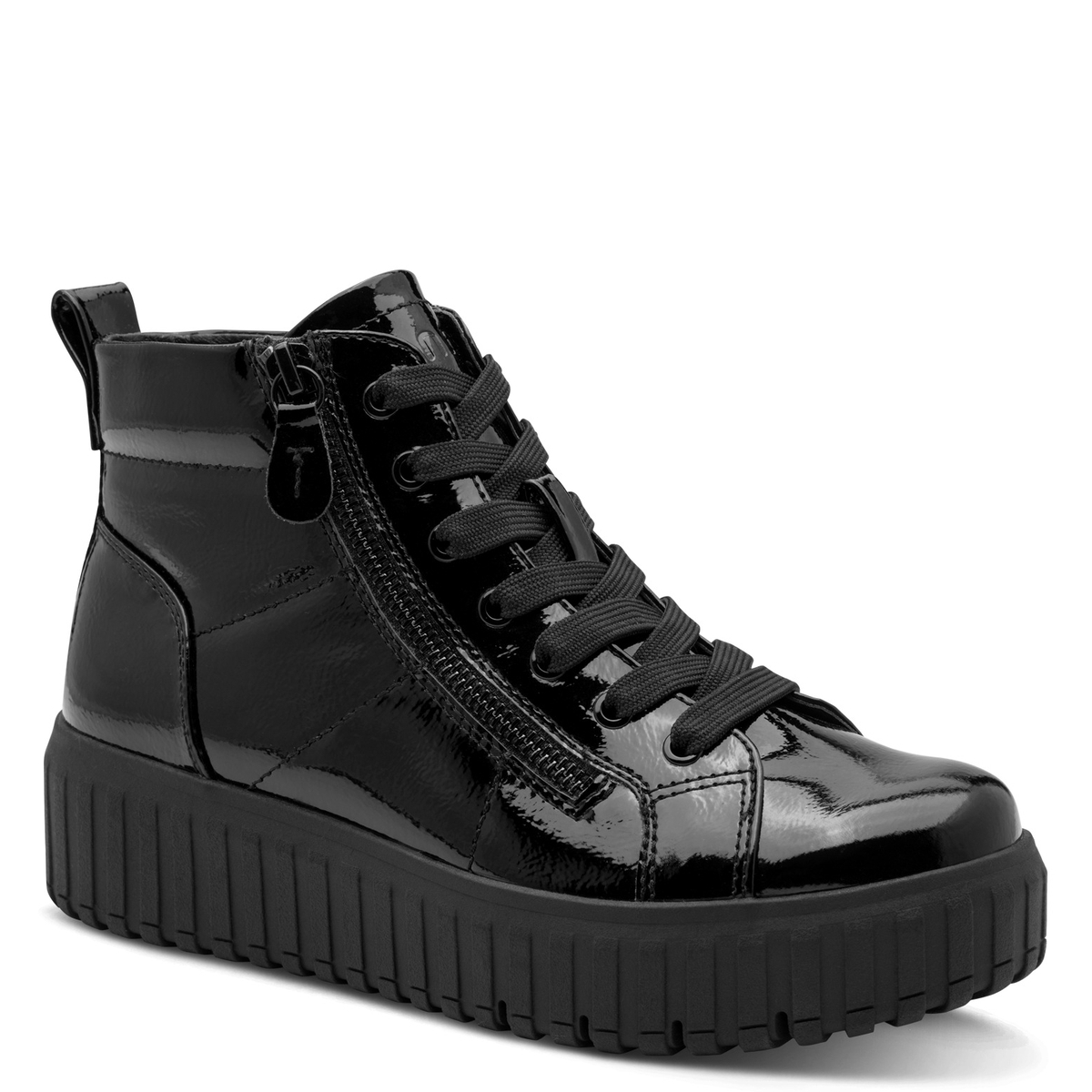 Bottine à talon noir laque, JANA