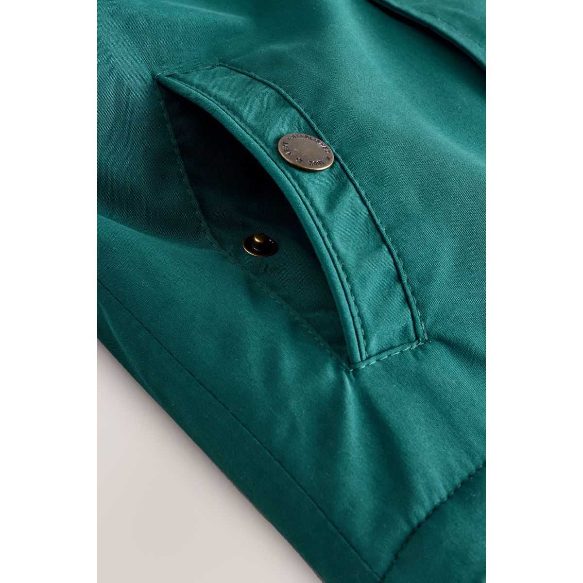 Parka imperméable doublée de peau lainée vert forêt, NEXT
