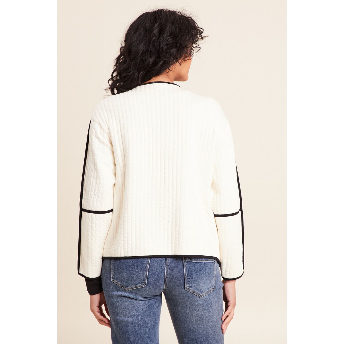 Veste manches longues sans col ecru, BREAL
