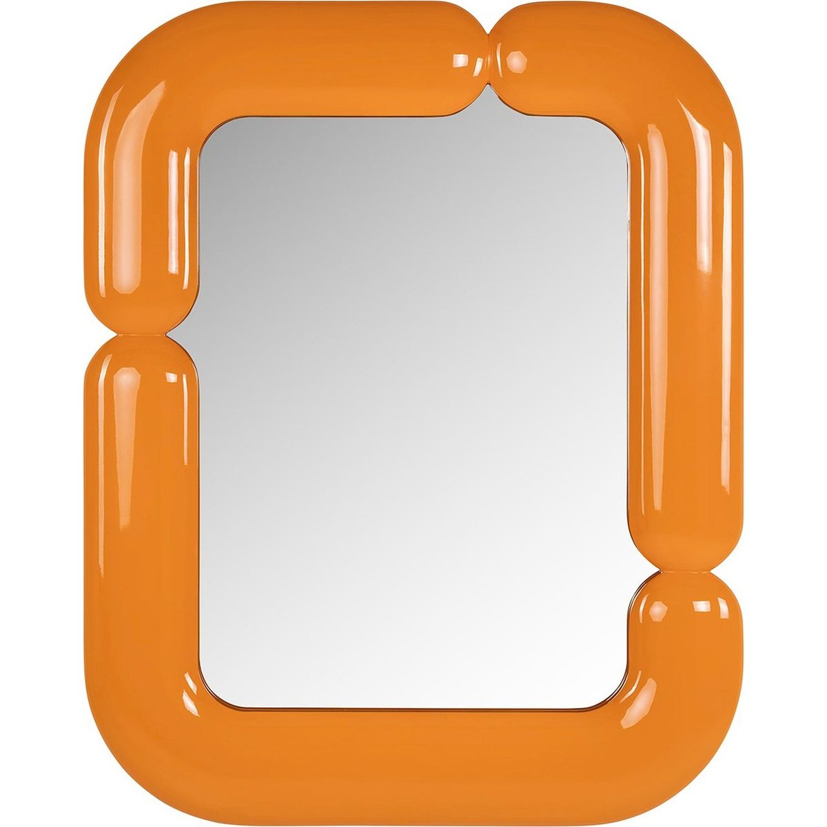 Miroir mural rectangulaire orange brillant contemporain, RECOLLECTION