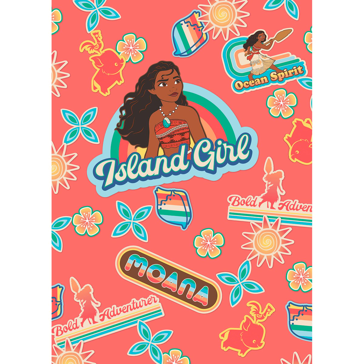 Papier peint Komar - Moana Island Girl - 200 x 280 cm multicolore, HEXOA