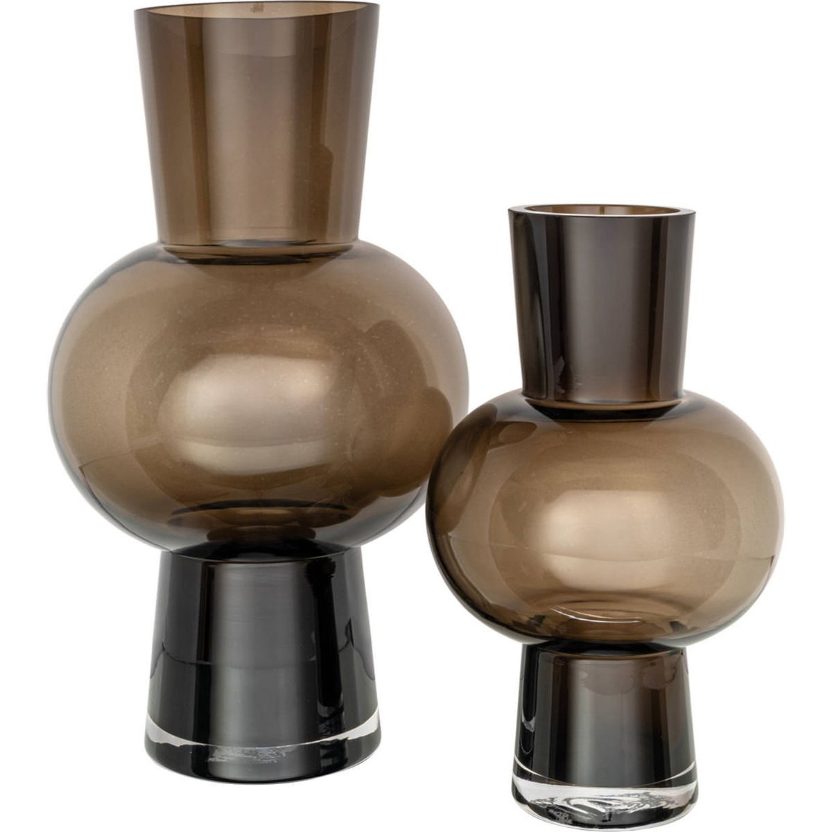 Vase sculptural en verre brun fumé, RECOLLECTION