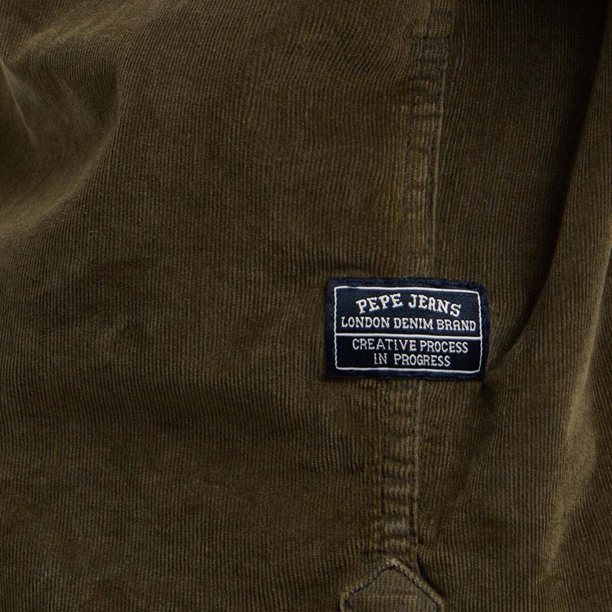 Chemise Coupe Regular En Velours Côtelé trench green, PEPE JEANS
