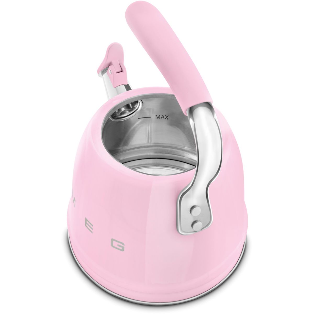 Bouilloire Sifflante 2.3L Rose couleur unique, SMEG
