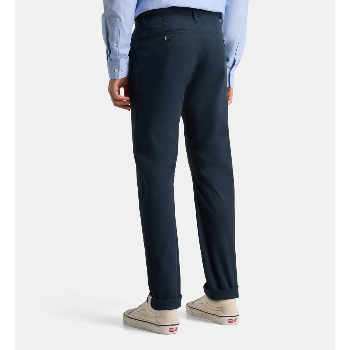 Pantalon chino kutslim ajusté coton bio stretch bleu marine, GALERIES LAFAYETTE
