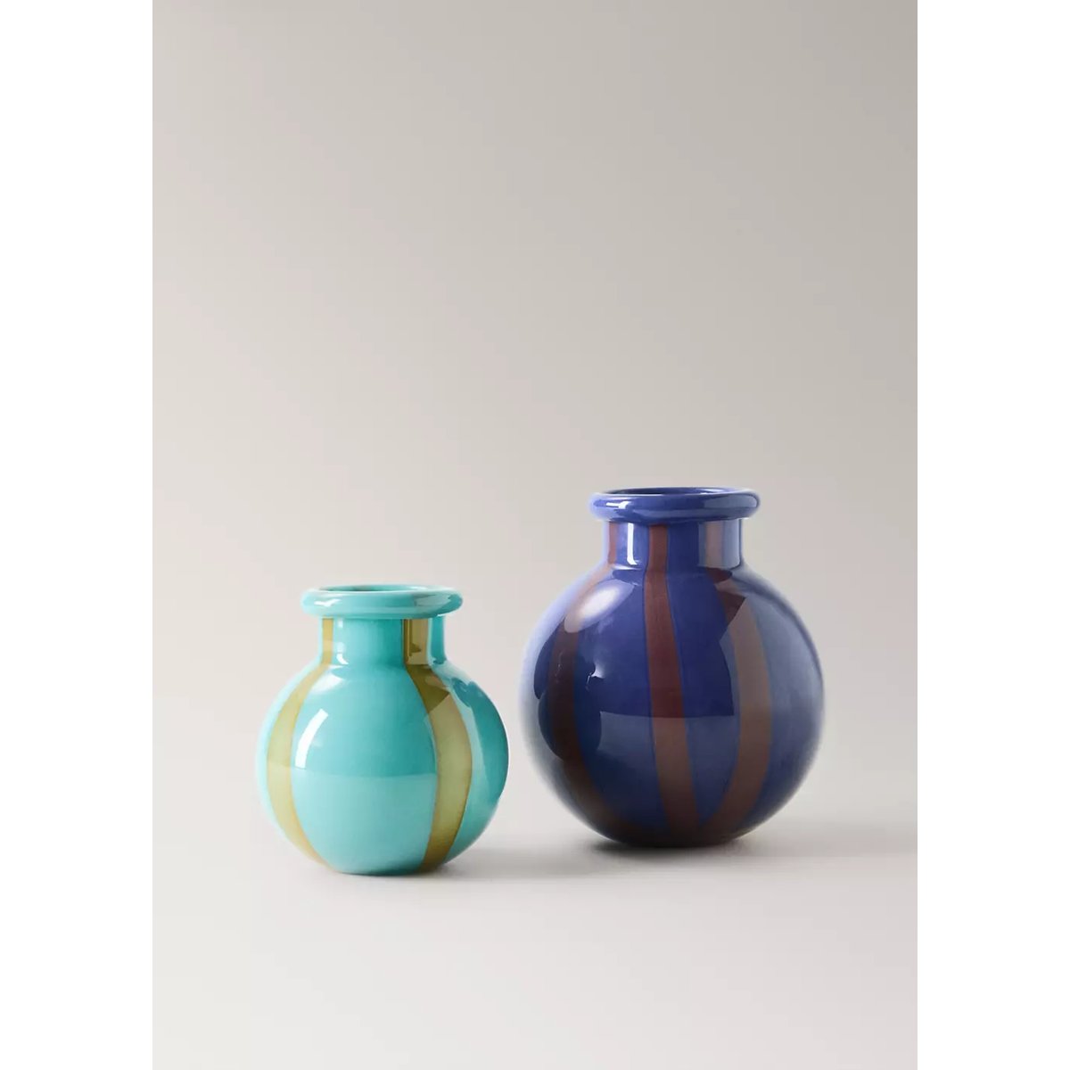 Vase 100 % cristal bicolore bleu encre, MANGO HOME