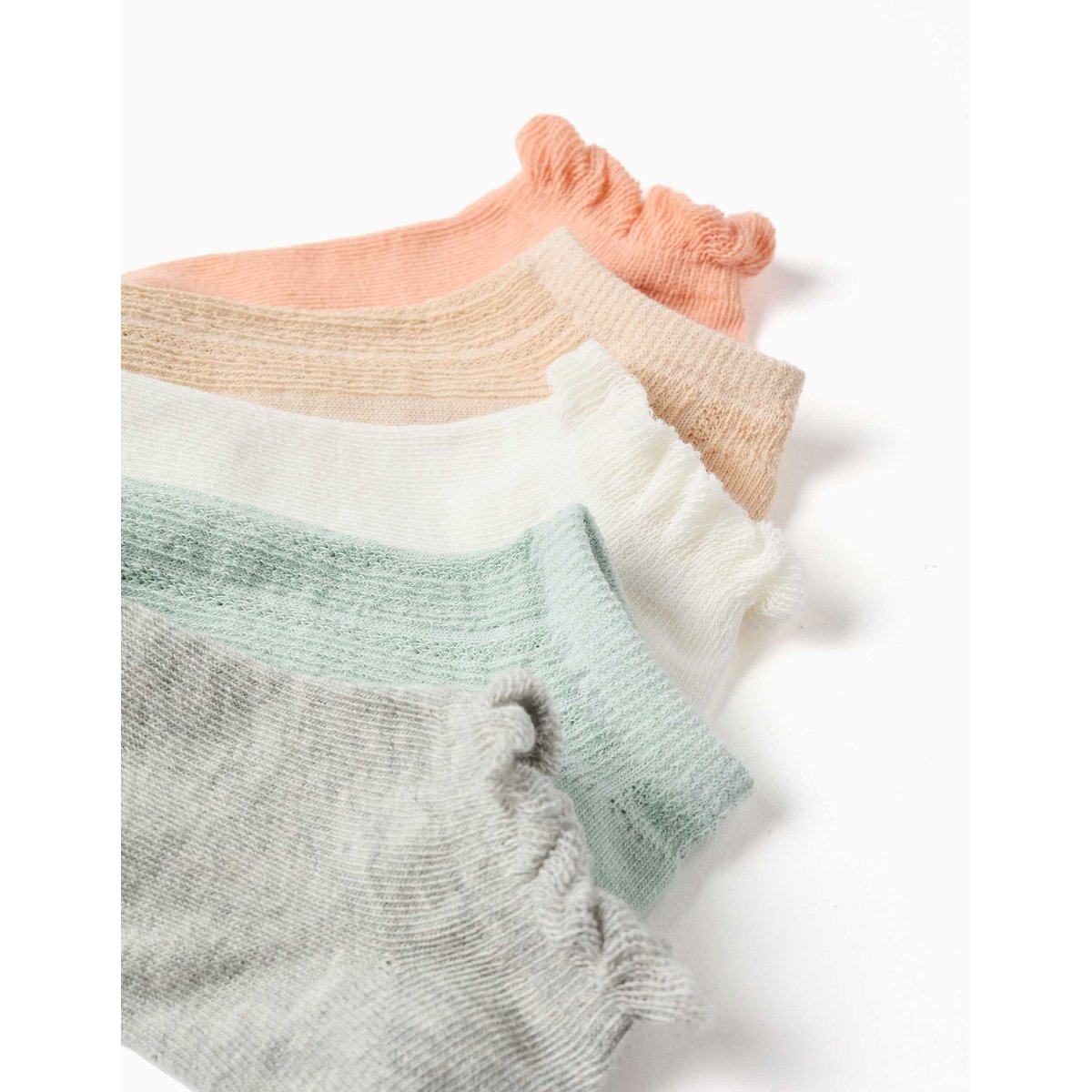 5 paires de socquettes avec volants/jacquard multicolore, ZIPPY