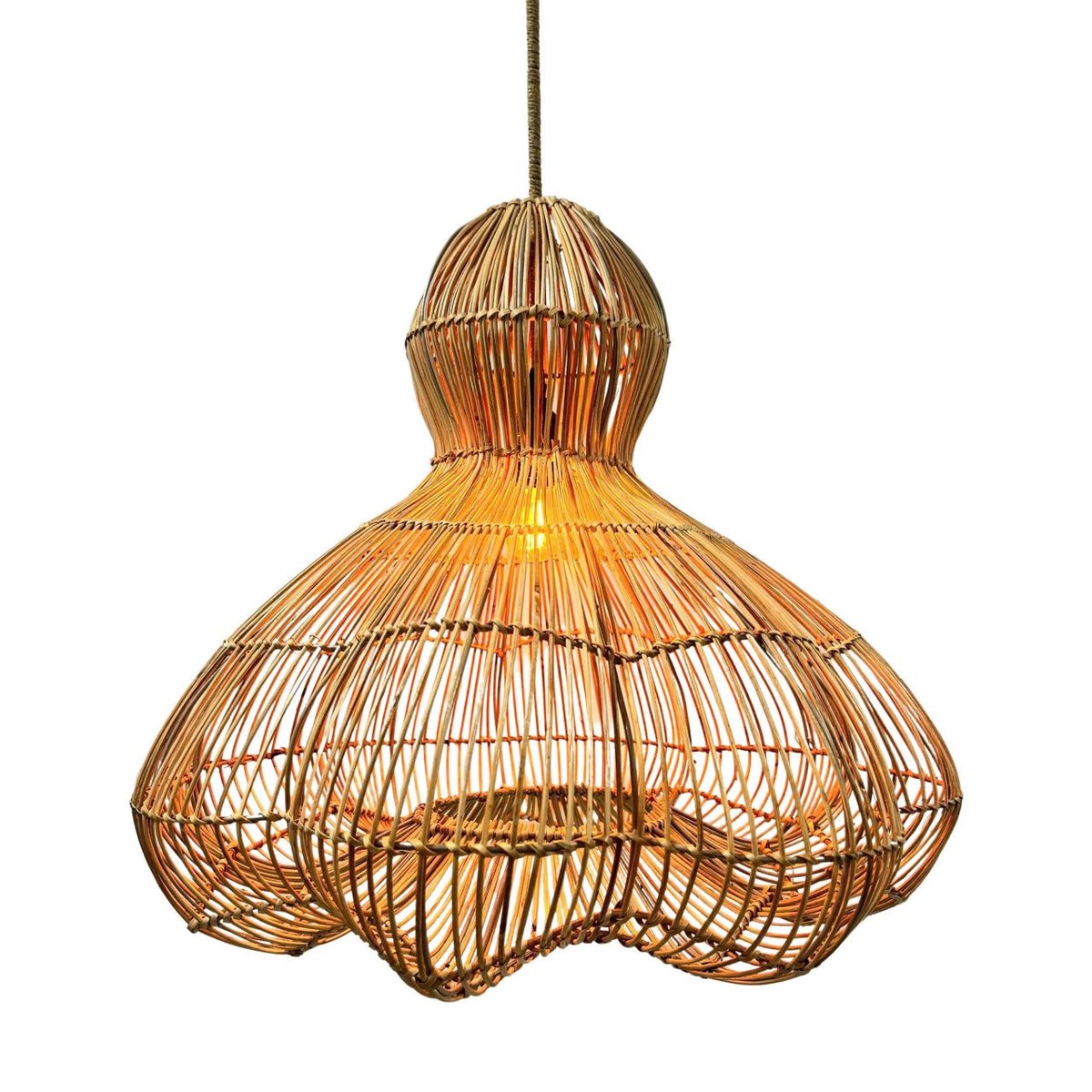 Abat jour RONDA naturel H53cm beige, LUMISKY