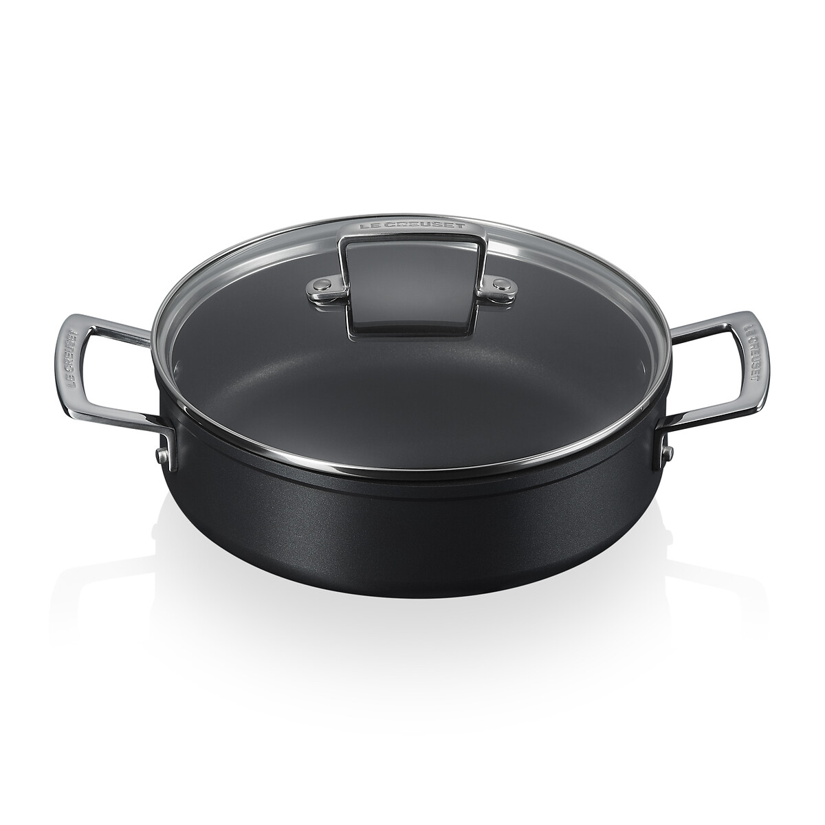 Rondeau Les Forgées avec couvercle en verre noir, LE CREUSET