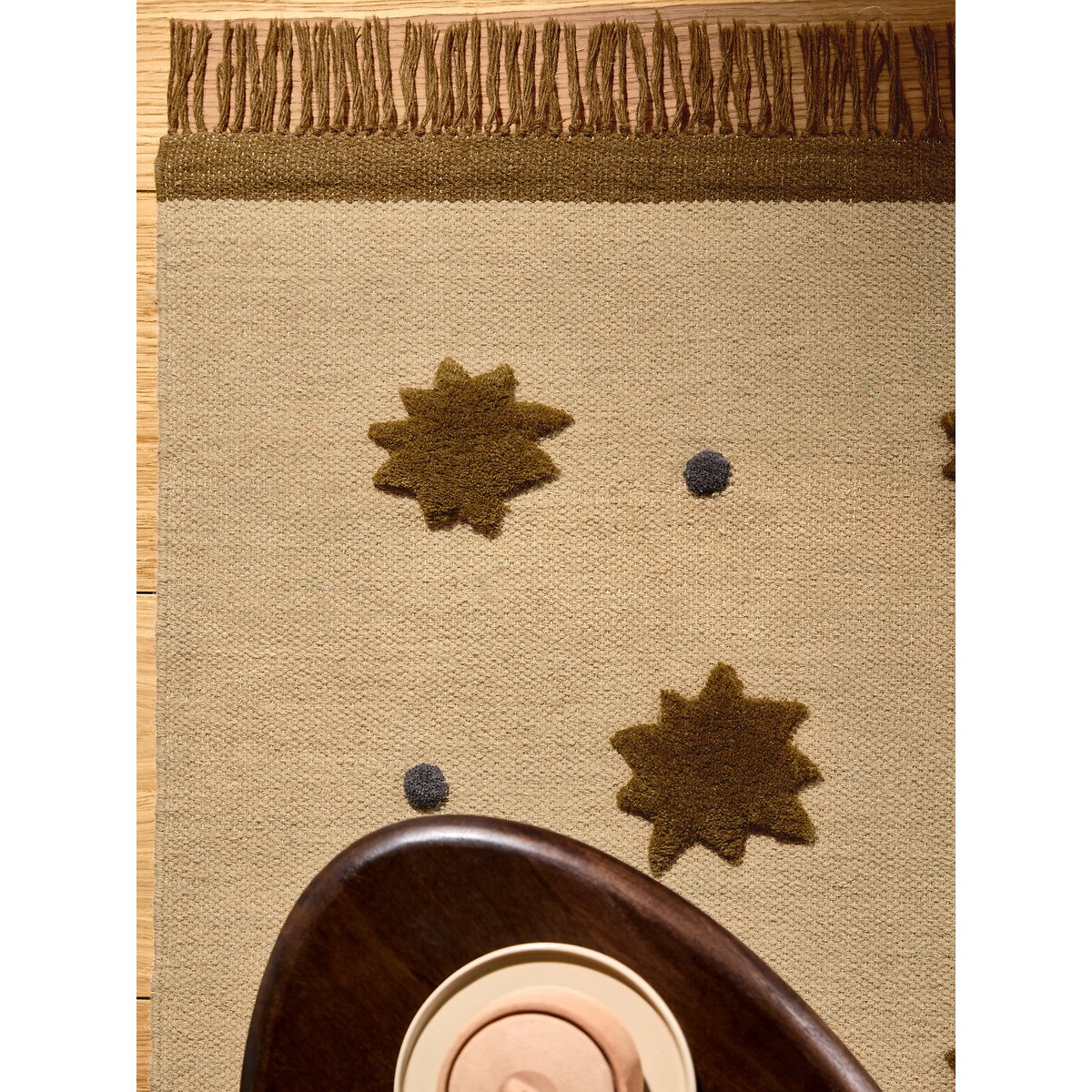 MADE.COM Bel Kosmic Handwoven Wool Rug natural/gold-coloured, MADE