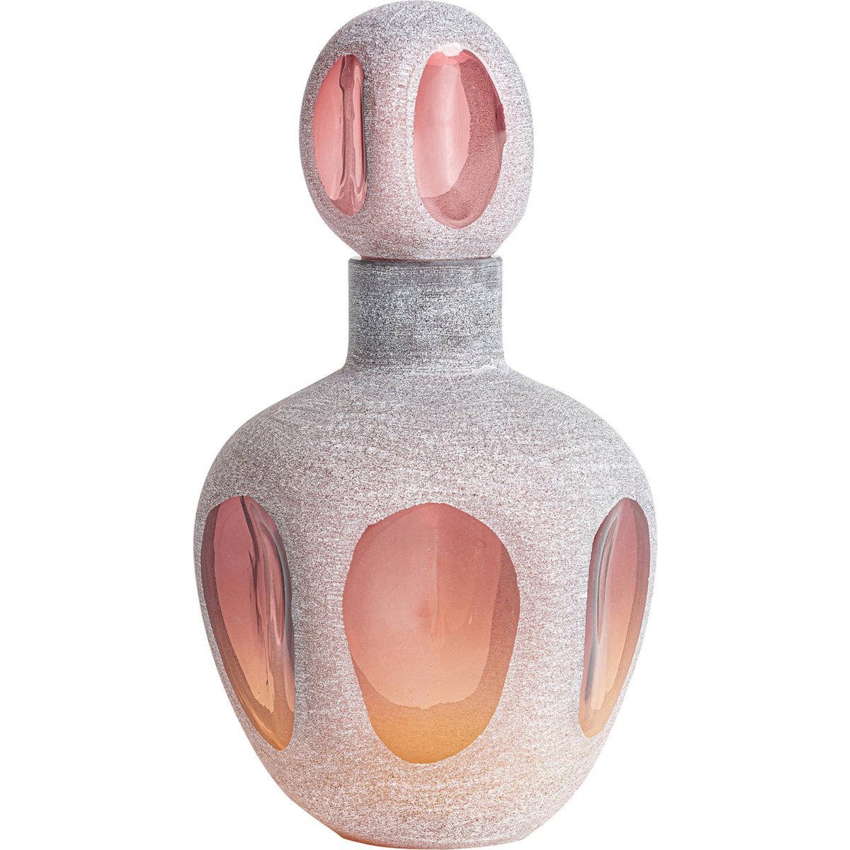 Vase en verre translucide rose translucide contemporain, RECOLLECTION
