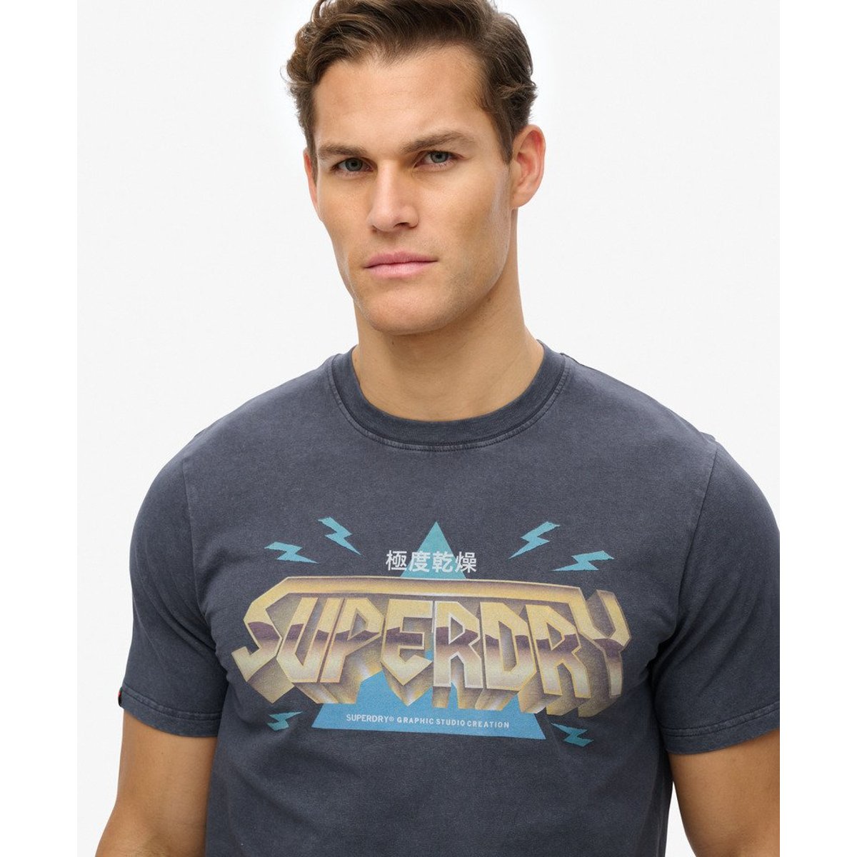 T-shirt décontracté à logo Rock Band noir merch léger, SUPERDRY