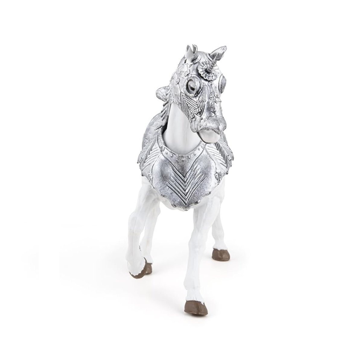 Figurine Cheval en armure gris, PAPO